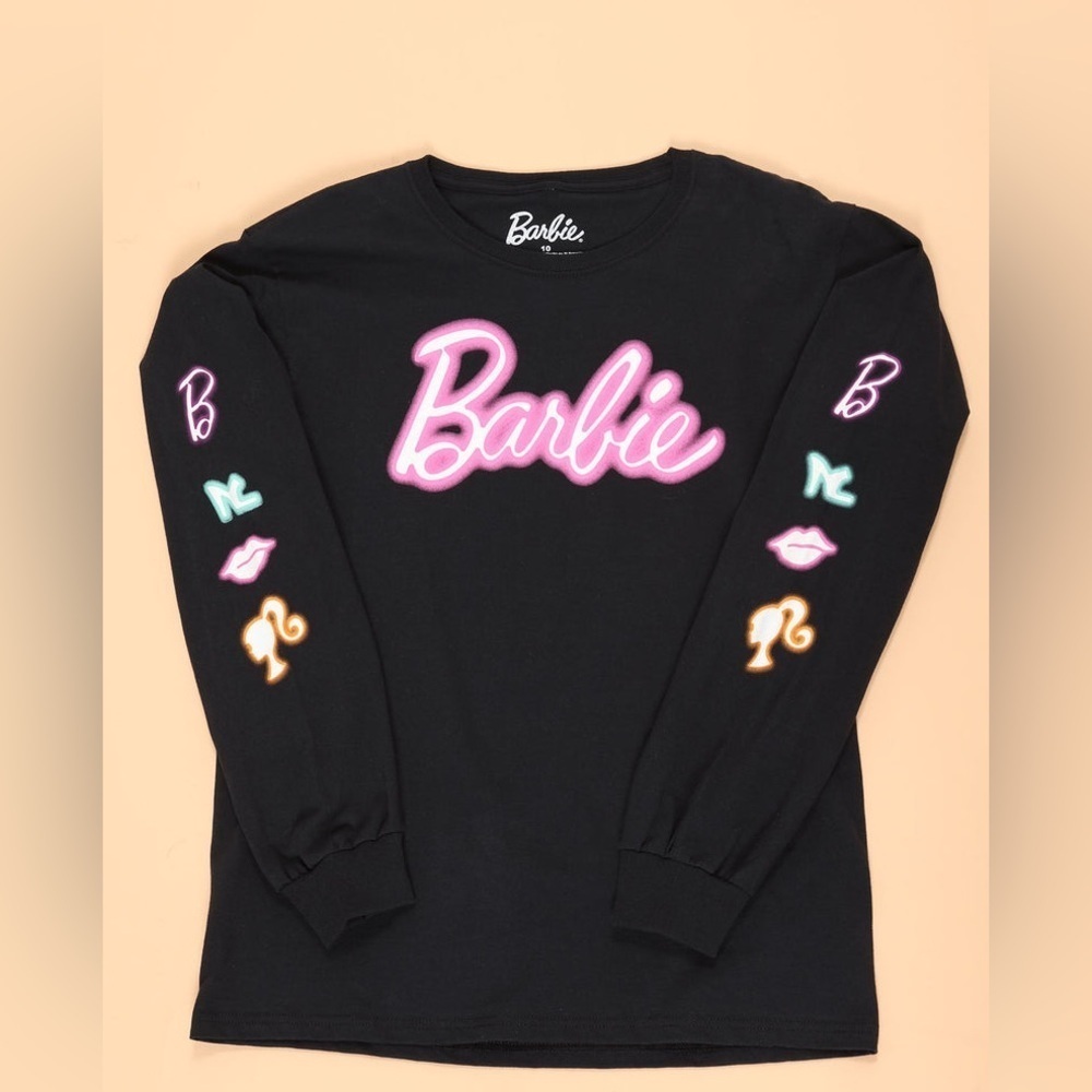 Let's Go Party Barbie Long Sleeve Top - Black